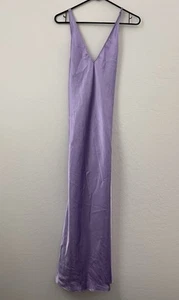 Frederick’s Of Hollywood Vintage Satin Schlupfkleid mit offenem Rücken in Lila Gr. S - Bild 1 von 5