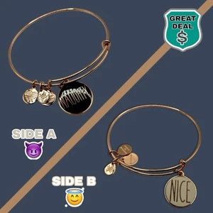 Alex and Ani Naughty Or Nice Dual Sided Charm Bracelet. NWOT! - Picture 1 of 5