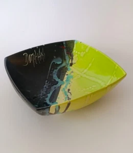 ♥ CENTROTAVOLA IN CERAMICA DOMIZIANI VINTAGE DESIGN COPPA VASSOIO NERO VERDE - Imagen 1 de 7