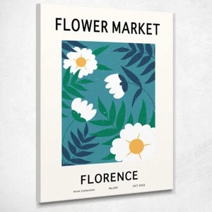 Quadro Boho Chic Minimal Illustrazione Mercato Dei Fiori Firenze Con Margherite - Foto 1 di 4