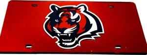 Cincinnati Bengals Orange LICENSE PLATE Acrylic Top Of The Line Sharp Man Ca - Picture 1 of 2