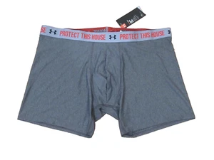 XXXL Under Armour Protect This House Mens 6" Boxerjock Boxer Brief Gray 3XL - Picture 1 of 2