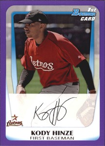 2011 Bowman Prospects Purple Houston Astros Baseball Card #BP16 Kody Hinze