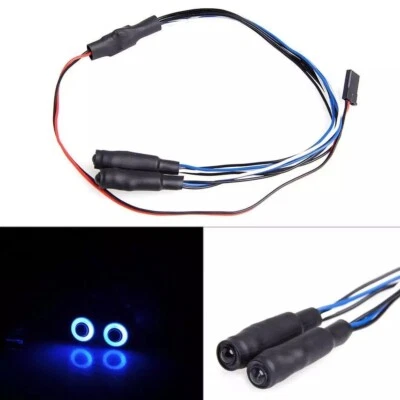 RC LED 18 mm Engel/Halo Eyes Lichter BLAU Tamiya Traxxas Drift Crawler LKW UK - Bild 1 von 3