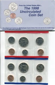 1998 U.S. Mint Uncirculated Set - 10 Coins with COA in Original Packaging - Picture 1 of 1
