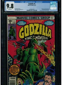 Godzilla #1 CGC 9,8 casi nuevo/como nuevo páginas blancas 1977 David Cockrum pin up cómic de Marvel - Imagen 1 de 3