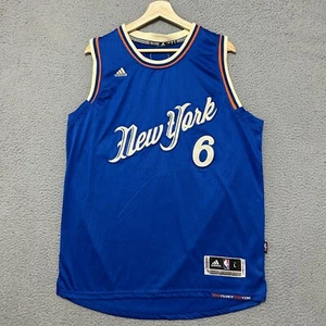 New York Knicks #6 Kristaps Porzingis Adidas Swingman Maglia Uomo L Blu NBA - Foto 1 di 10
