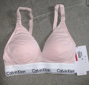 Calvin Klein maternity nursing bra XS Pink White Underwear Nymphs Thigh 680 - Picture 1 of 8