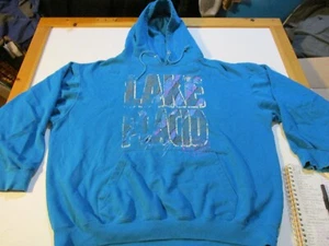 LAKE PLACID NEW YORK ADIRONDACK MOUNTAINS DISTRESSED HOODIE SWEATSHIRT 2XL TÜRKISFARBEN - Bild 1 von 10