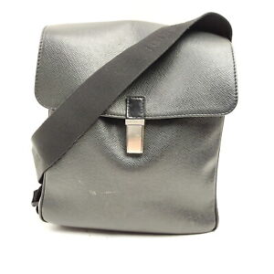 Louis Vuitton LV Shoulder Bag  Black Taiga 1375216