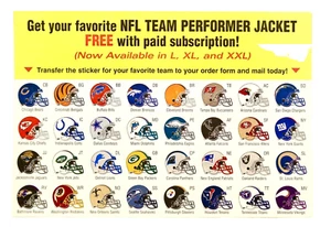 Sports Illustrated NFL Team Helmet Stickers 32 Decals Free W/Subscription - Picture 1 of 2