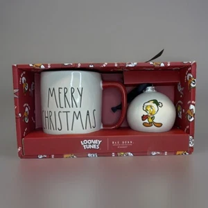 NUEVO Rae Dunn LOONEY TUNES "Feliz Navidad" TAZA Y ORNAMENTO DE PÁJARO PIOLÍN Set de Regalo - Imagen 1 de 12