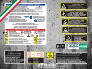 Kit 12 adesivi labels restauro ALFA Romeo 147 vano motore 1.9 JTDm GTA restyling - Picture 1 of 2