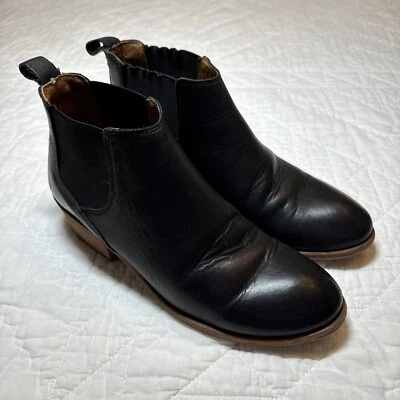 Frye Boots Womens 8 Erin Chelsea Shoes Classic Black Leather Ankle Low — 第 1/4 张图片