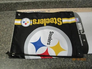 Pittsburgh Steelers NFL Big Logo Drawstring Back Pack - New - Free Ship! - Picture 1 of 4