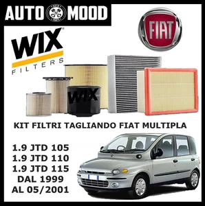 KIT 4 FILTRI TAGLIANDO ORIGINALI  WIX PER FIAT MULTIPLA 186 1.9 JTD 105 110 115 - Foto 1 di 1