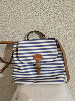 Mochila para mujer Dooney Bourke azul a rayas azul marino interior Foto 1 de 4