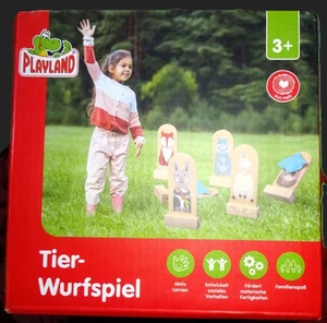 15-tlg Tier Wurfspiel aus Holz MOTORIK Spiel Gartenspielzeug Spielzeug Garten 3+ - Bild 1 von 4