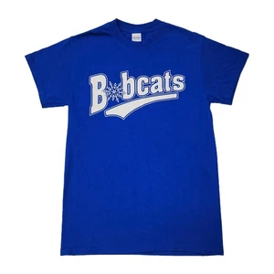 Gildan Heavy Cotton Bobcats Christmas Holiday Blue T-Shirt Bobcats Snowflake S - Picture 1 of 7