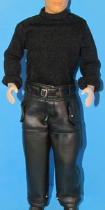 Vtg Custom Made Black Sweater & Faux Leather Pants Cut to Fit for Dolls 12" L@@K - Picture 1 of 4