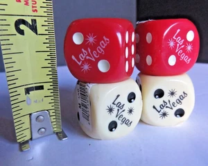 VINTAGE 4 Jumbo große rote Las Vegas® Starburst Würfel Glücksspiel Souvenir Geschenkset - Bild 1 von 12