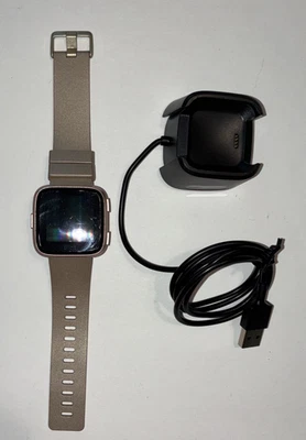 Fitbit Versa Smart Watch Rose Gold With Pink Sport Band FB505 *Working* - Image 1 of 4