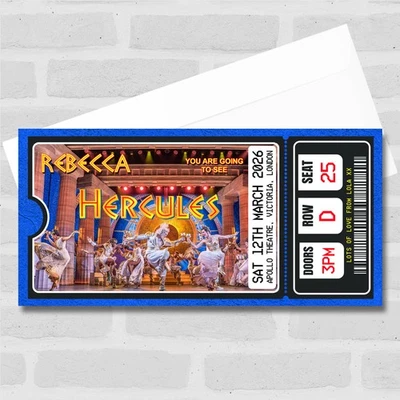 THECARDZOO Hercules The Musical Show Theatre Personalised Surprise Ticket Gift Voucher