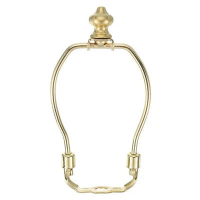 1 Set 5 Inch Lamp Harp Kit with 1 Inch Height Solid Brass Finial, Gold - Image 1 of 4