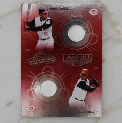Ken Griffey Jr, Barry Larkin 2002 Absolute Memorabilia Team Tándems ¡DOBLES RELIQUIAS! Foto 1 de 2