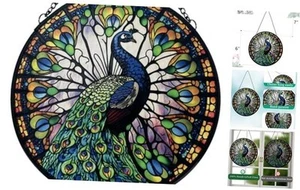 Acchiappasole in vetro colorato decorazione pavone - decorazione da appendere a parete per finestra mano - Foto 1 di 8
