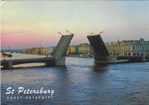 Russia Chrome Postcard St Petersburg Palace Bridge Raised Winter Palace - Picture 1 of 2