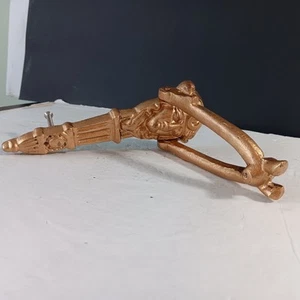 7 1/2" Gold Tone Cast Metal Heavy Door Knocker (Colonial or Greek Figurehead) - Picture 1 of 5
