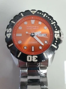 Nautec No Limit reloj de buceo para hombres Subnautia acero inoxidable SBNTA-AUT-ST-ST-OR naranja - Imagen 1 de 6