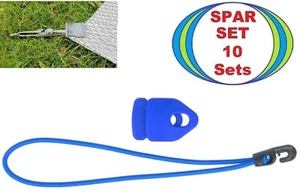 10 Planen Markisen Zelt MINI Clip blau + Spann Gummi 25cm Haken Klammer Expander - Picture 1 of 17