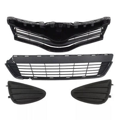 Front Bumper Grille Fog Cover Trims For 2012-2014 Toyota Yaris Textured - Imagem 1 de 4