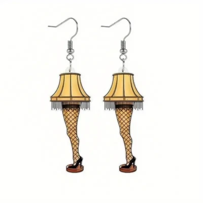 Christmas Story Earrings Jewelry Acrylic Movie Dangle Pendant Leg Lamp - Image 1 of 3