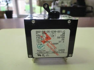 Carling Technologies BB2-B0-26-630-221-D Circuit Breaker, B-Series, Hydraulic-Ma - Picture 1 of 5