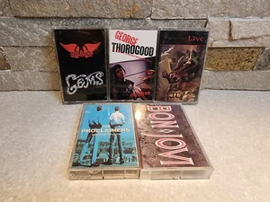 CASSETTE TAPE LOT AREOSMITH THOROGOOD LIVE PROCLAIMERS BON JOVI - Picture 1 of 4