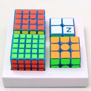 Cube Bundle Set 2x2 3x3 4x4 5x5 Luminous Blue Twisted Puzzle Stress Relief Toy - Picture 1 of 5