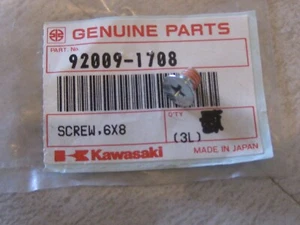 KAWASAKI CRANKCASE BEARING PLATE RETAINING SCREW 6X8 94-2003 NOS! - Picture 1 of 1