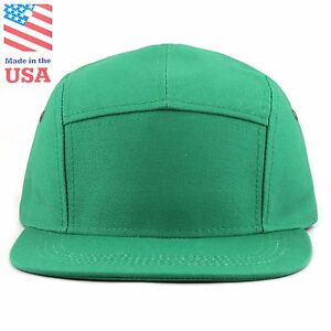 Biker Cap - [MADE IN USA] 5 Panel Genuine Leather Brass Closure Baseball Hat