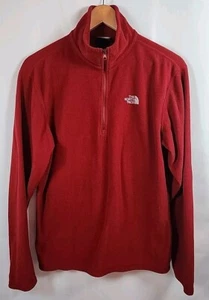 The North Face Red Fleece Jacket 1/4 Zip Men’s Size Small Fall Winter Pullover - Picture 1 of 6
