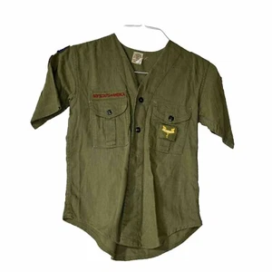 BSA Official Olive Green Uniform Shirt Short Sleeve Youth Size Medium CR-192 - Picture 1 of 12