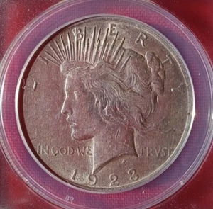 1923 P  Silver Peace Dollar ANACS Graded AU 55 . - Picture 1 of 4