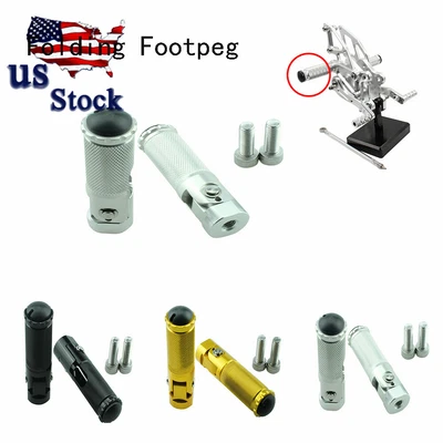 CNC Aluminum Motorcycle Rearset Footrest Footpeg Foot Peg Pedal Universal Pair - Image 1 of 4