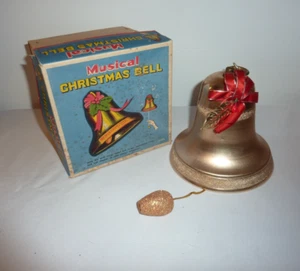 Campana de Felicitación Musical de Navidad Japón Tire de Cuerda Caja Original De Colección MCM Funciona - Imagen 1 de 4