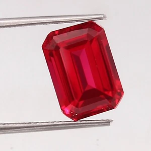 13X9 Loose Gemstone Pigeon Blood Red Mozambique Ruby July Birthstone Emerald Cut - Picture 1 of 24