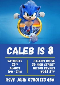 Digital Sonic the Hedgehog Birthday Party Invitations - Personalised Invite - Picture 1 of 54