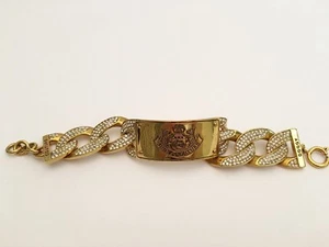 JUICY COUTURE I.D. Bracelet Dog Collar Doggy Couture Gold BLING Rhinestones NEW! - Picture 1 of 1