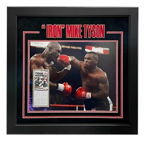 Boleto auténtico firmado de Mike Tyson vs. Holyfield enmarcado 16x20 foto JSA certificado de autenticidad automático - Imagen 1 de 7